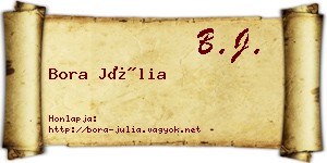 Bora Júlia névjegykártya